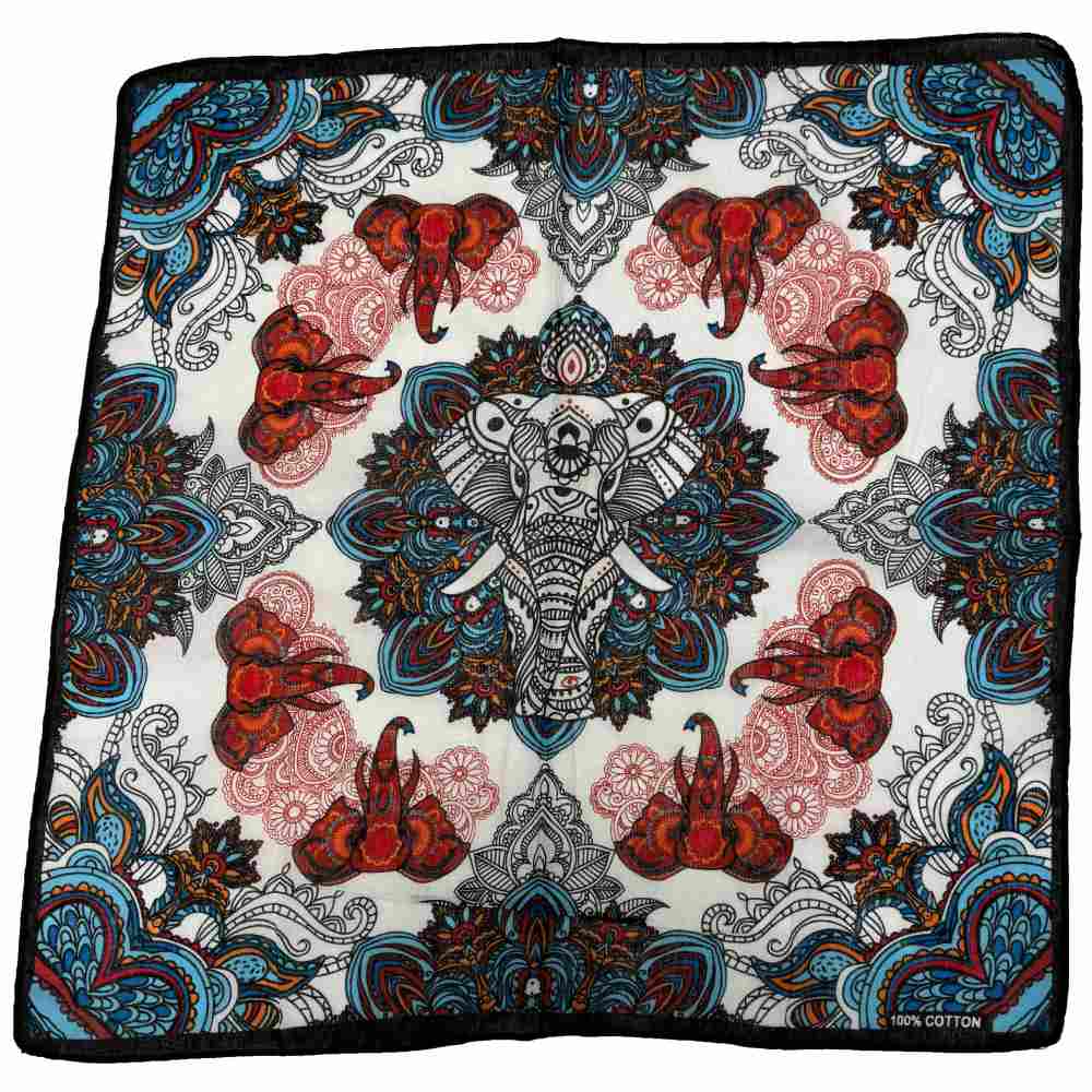 Zac's Alter Ego - Elephant Print Bandana - Multicolours